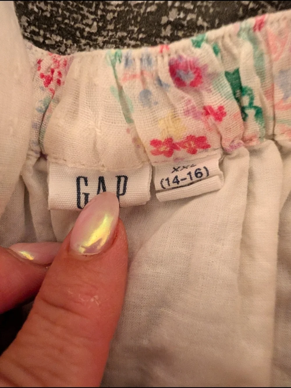 GAP Girls White Floral Camisole with Pink & Teal Accents